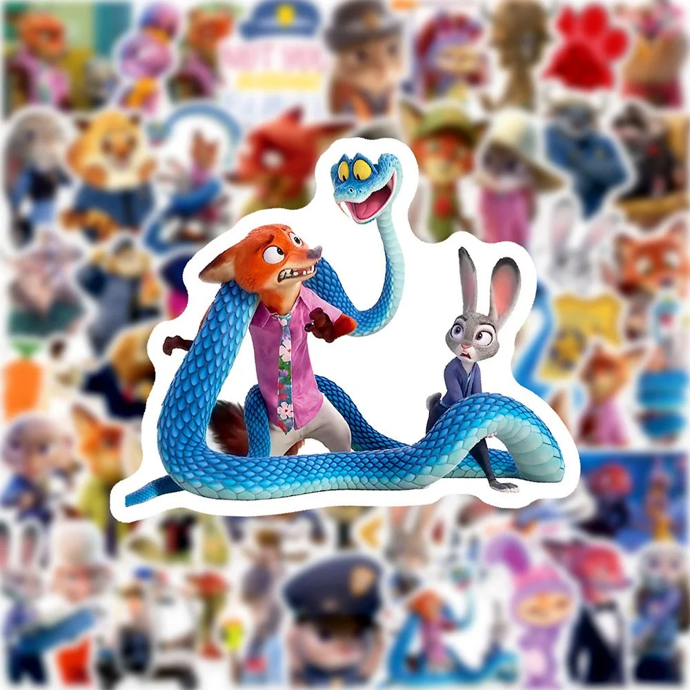 Стікери зоотрополіс zootopia Джуді та Нік вінілові стікери, наклейки для ноутбука, на телефон стікерпак наклейки набір наклейок 55 шт, фото №5