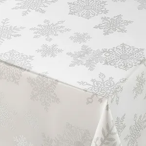 Скатертина Lurex 80 x 80 см блискуча квадратна білосніжна/срібляста - Фото 1
