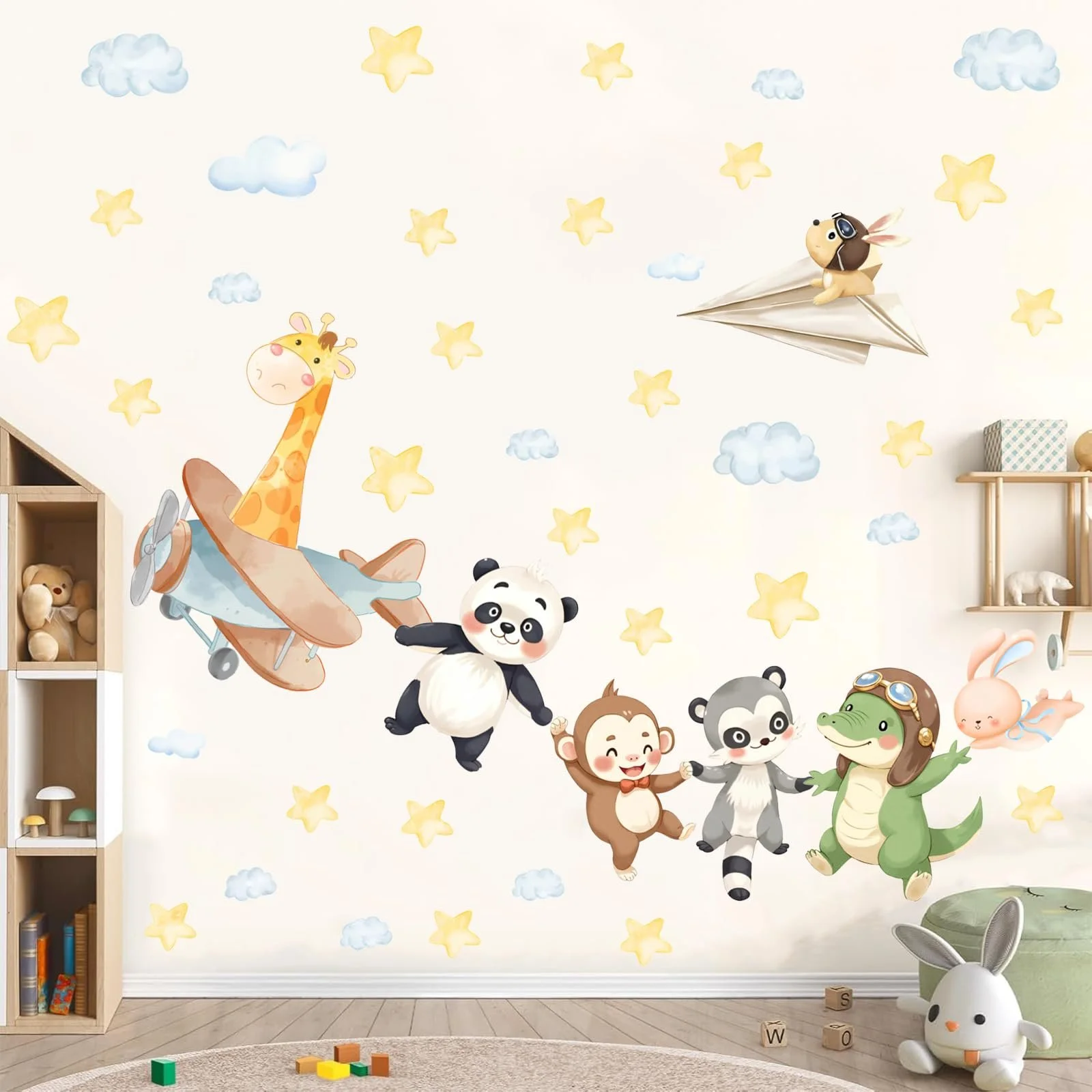 Наклейка на стіну TOARTI Animal Giraffe Panda Monkey Crocodile 2 листи 30 x 84 см, фото №6