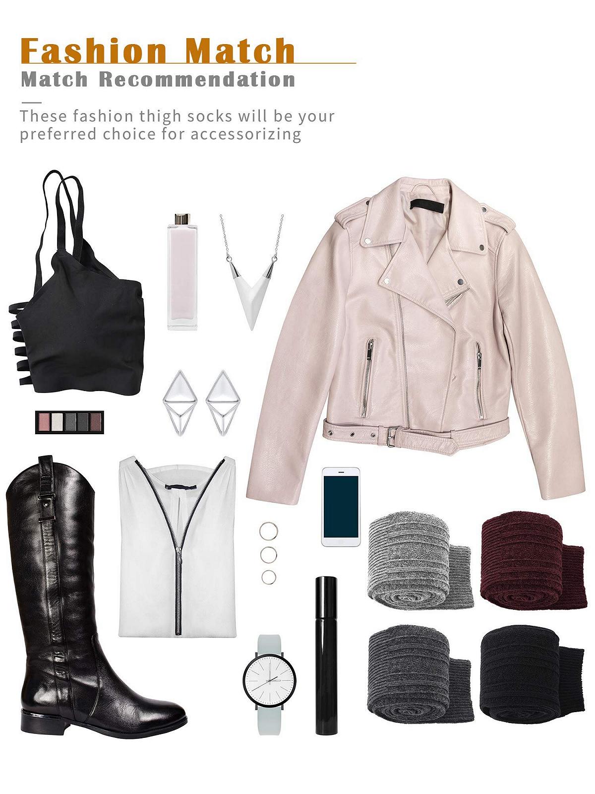 Високі зимові шкарпетки до стегна SATINIOR, фото №5