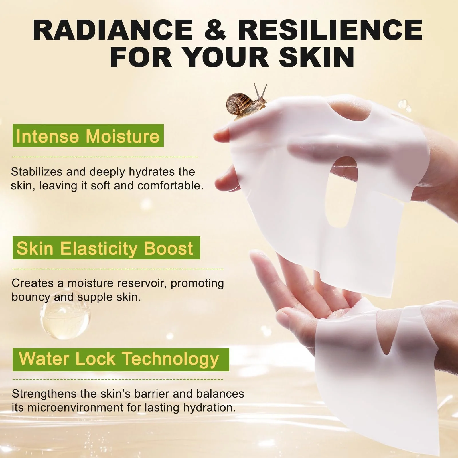 Маска для обличчя Snail Mucin для чутливої шкіри, зволожує та відновлює шкіру, антивіковий ефект, фото №6 Маска для обличчя Snail Mucin для чутливої шкіри, зволожує та відновлює шкіру, антивіковий ефект, фото №6