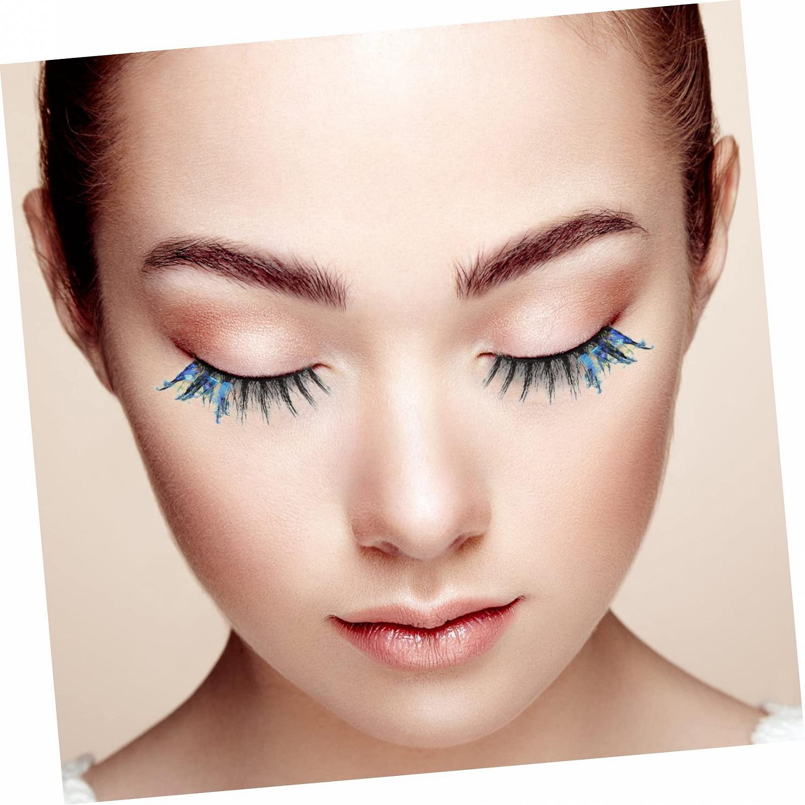 Вії Angoily 15 пар кольорові накладні з блискітками довгі 3D хімічне волокно європейські та американські, фото №6