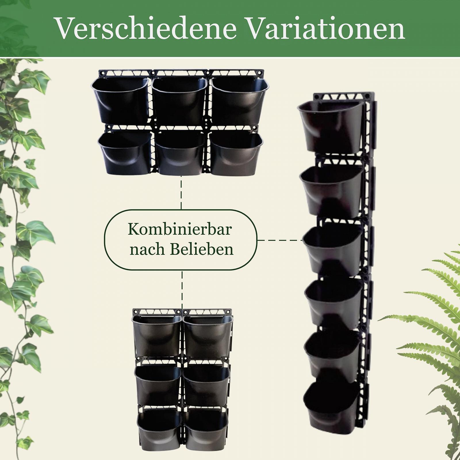 Вертикальні горщики для рослин сумки з 6 кишенями та рамою з системою поливу та кріпленням, фото №6