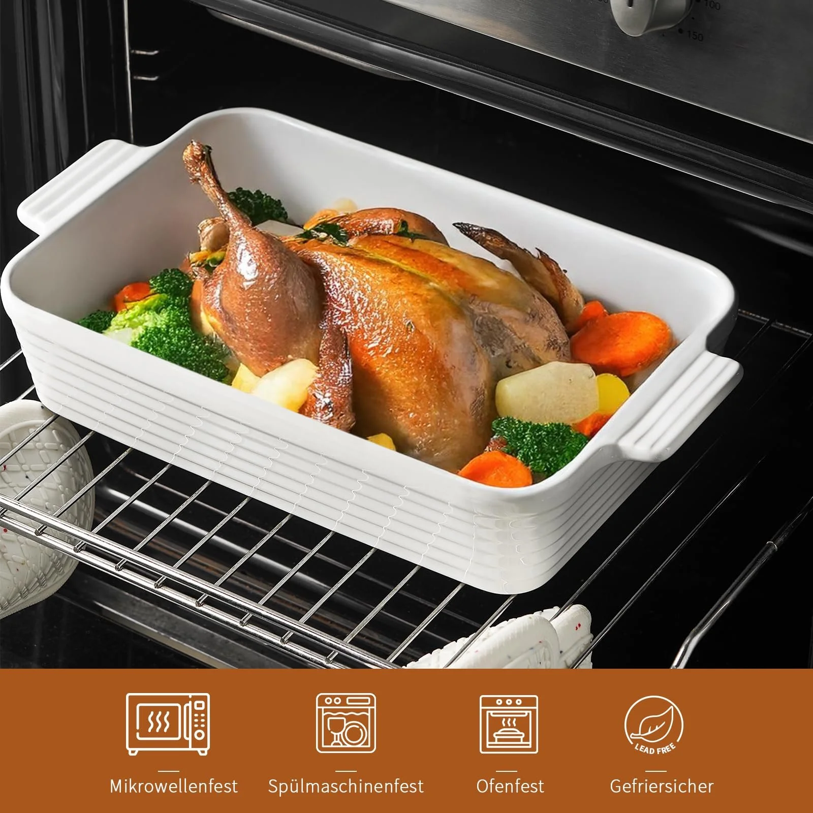 Набір форм для запікання Jassceram із 4 предметів керамічні прямокутні глибокі з ручками порцелянові, фото №3 Набір форм для запікання Jassceram із 4 предметів керамічні прямокутні глибокі з ручками порцелянові, фото №3