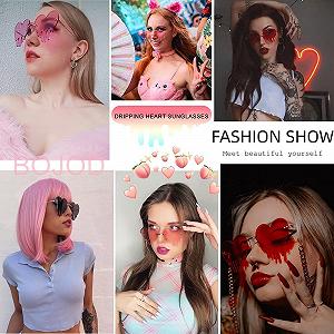 Сонцезахисні окуляри Форми Серця Dollger Без оправи Металева оправа UV 400 Захист synthetic.ua - Фото 1