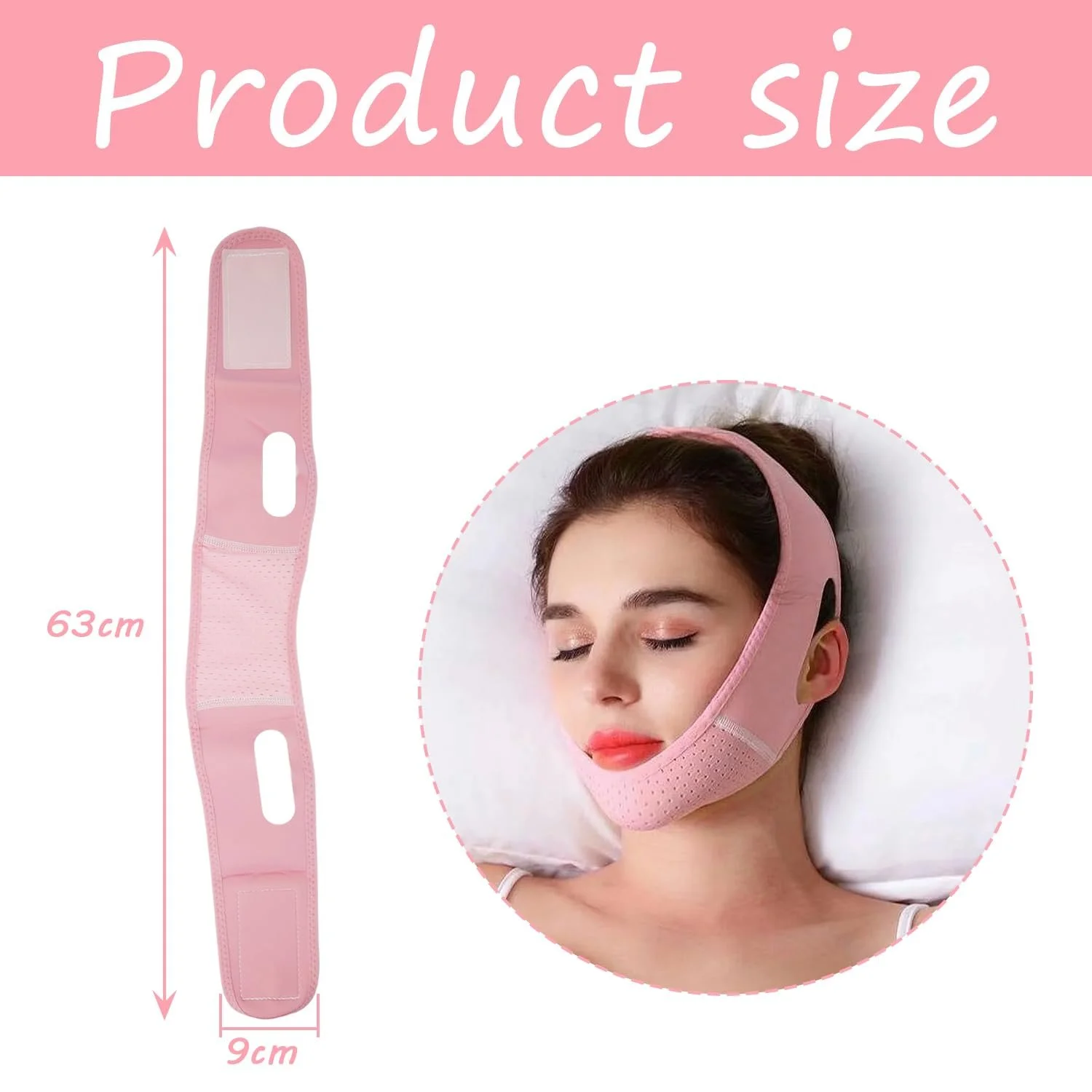 V-подібна Маска для Підтяжки Обличчя Багаторазова Подвійна Підтяжка Підборіддя для Сну, фото №2 V-подібна Маска для Підтяжки Обличчя Багаторазова Подвійна Підтяжка Підборіддя для Сну, фото №2