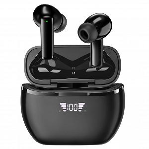 Наушники bakibo F18PRO Bluetooth 5.3 Вкладыши Беспроводные 4 микрофона IPX7 бас Черные - Фото 1