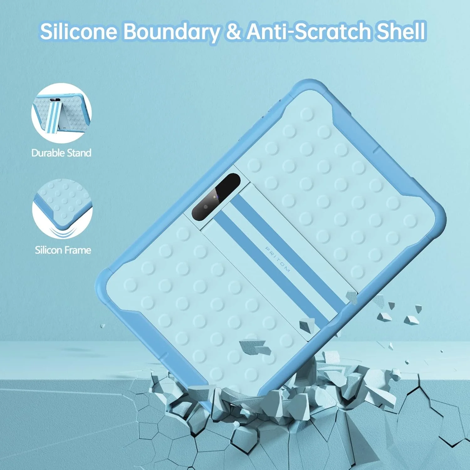 Планшет 10.1" PRITOM M10 (2+2 )/64ГБ 4 ядер Android 13 mAh Блакитний, фото №4