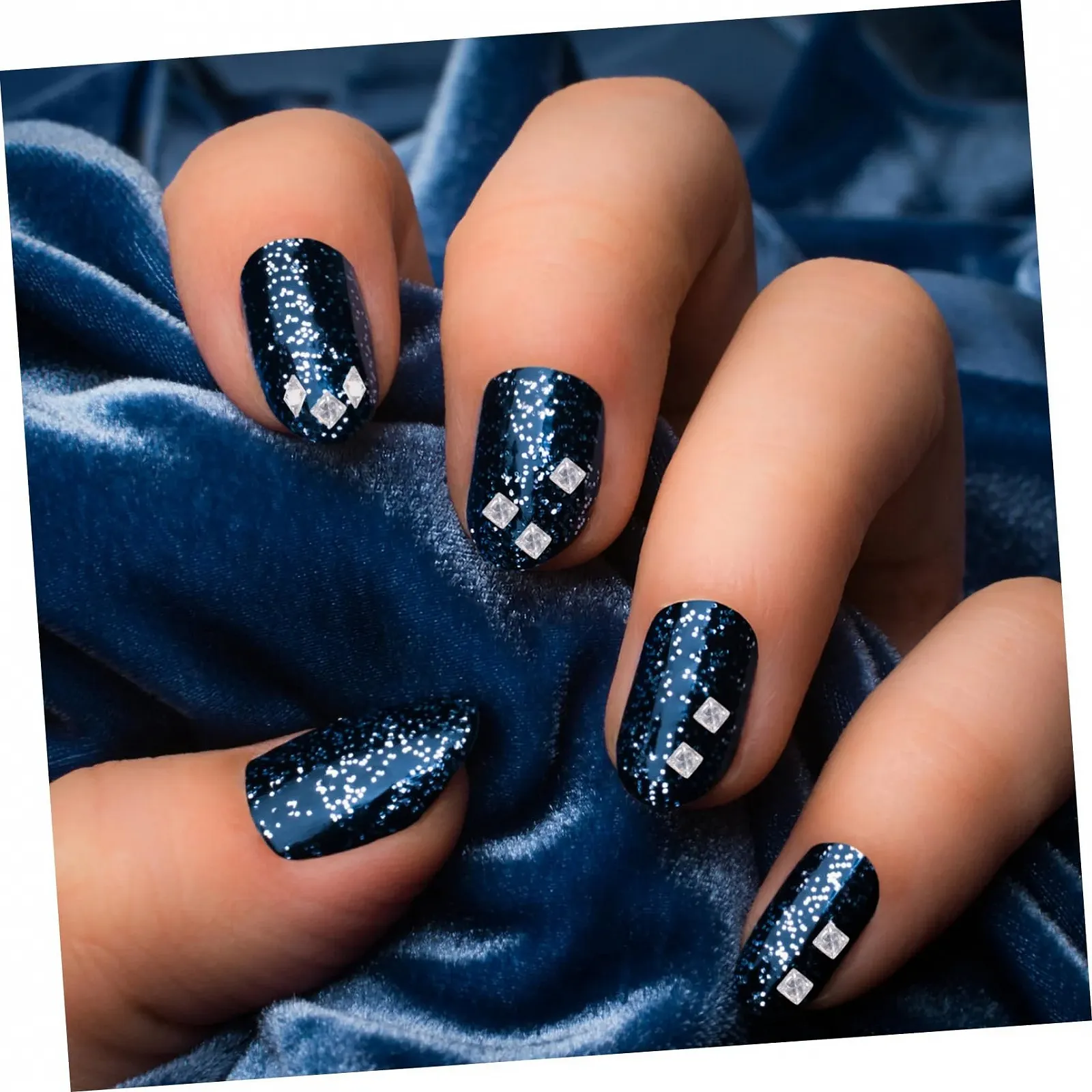 Набір прикрас для нігтів PLAFOPE, 50 шт, плоскі кубічні циркони, фото №8