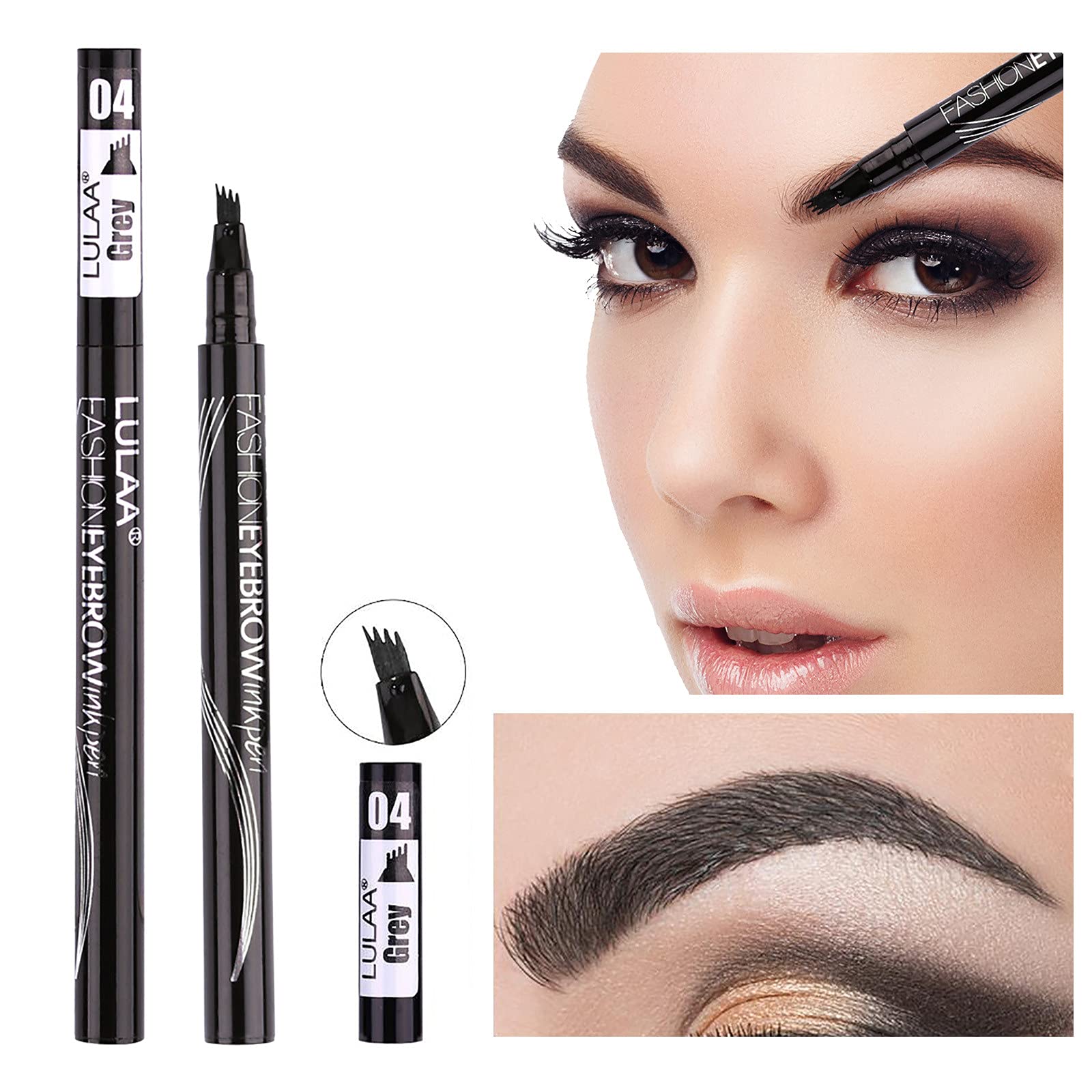 Олівець для брів Eyebrow Wax Colour Fork Heads Black Liquid Eyebrow Pencil 4 Point Eyebrows D One Size, фото №4