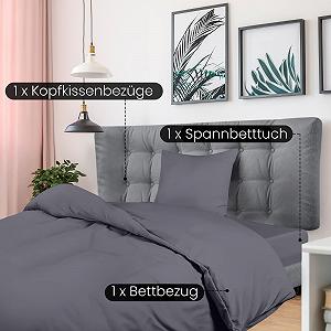 Комплект постельного белья Utopia Bedding из 3 предметов, микрофибра, 135 x 200 см, 90 x 200 см, 80 x 80 см, серый synthetic.ua - Фото 1
