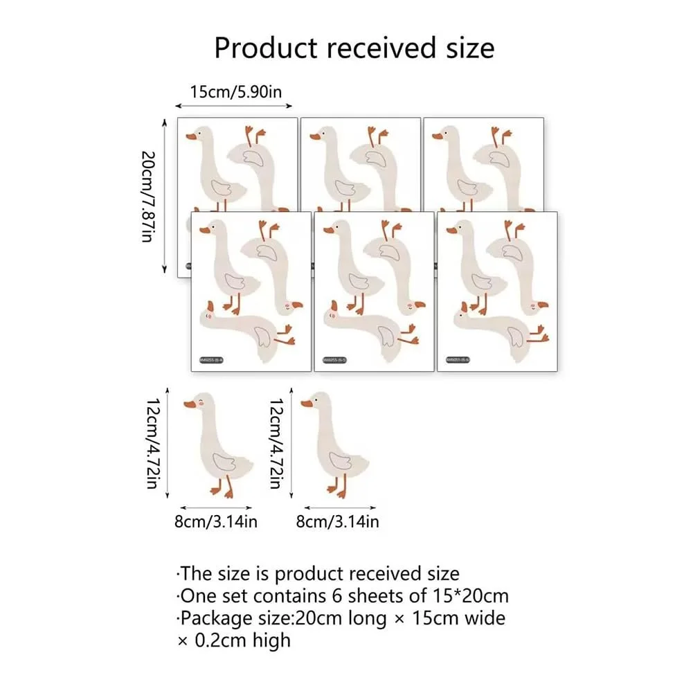Наклейка на стіну Гуси та качки Водонепроникна ПВХ Тварини Декор для дитячої кімнати, фото №6