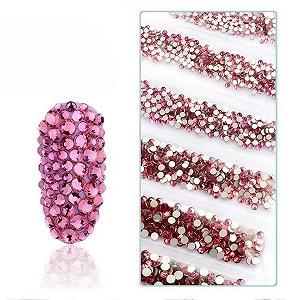 Стразы для ногтей SS3-SS12 Glitter 3D No Hotfix Flat Back Glass Pixie Crystal AB 1440 шт. - Фото 1