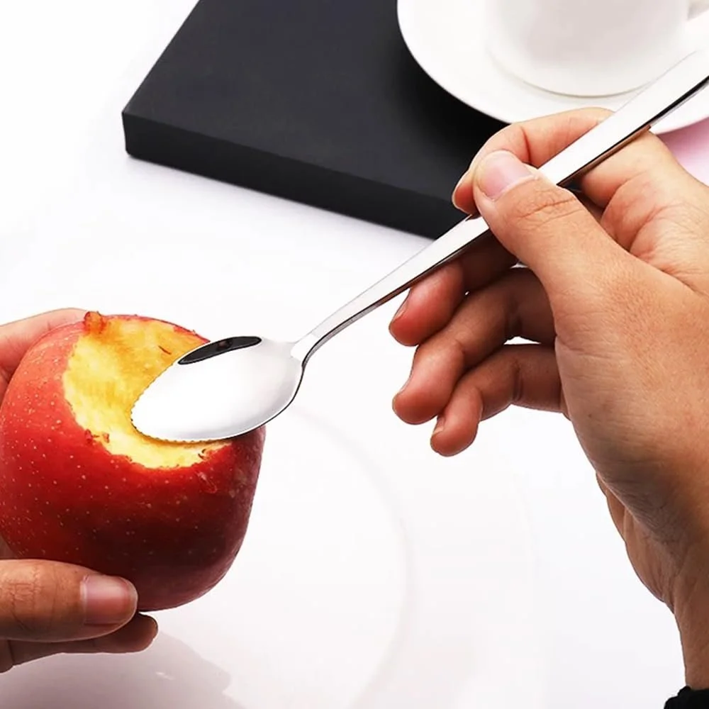 Ложка для грейпфрута Kiwi, серебристая, из нержавеющей стали, с зубцами, 2 шт, фото №7