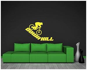 Наклейка на стіну Samunshi Downhill Mountain Bike 20 x 13 см Золотисто-жовта synthetic.ua - Фото 1