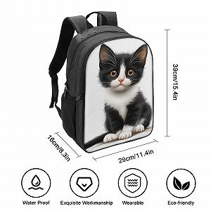 Шкільний рюкзак DPEOANEBN Cat для дівчаток-підлітків, шкільний ранець для початкової школи, дитяча шкільна сумка, повсякденні рюкзаки, 40x28x16 см synthetic.ua - Фото 1