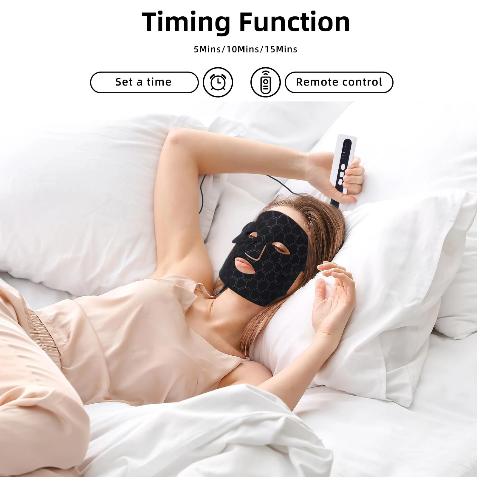 LED Маска для обличчя TaFoyu 7 кольорів Чорний, фото №6 LED Маска для обличчя TaFoyu 7 кольорів Чорний, фото №6