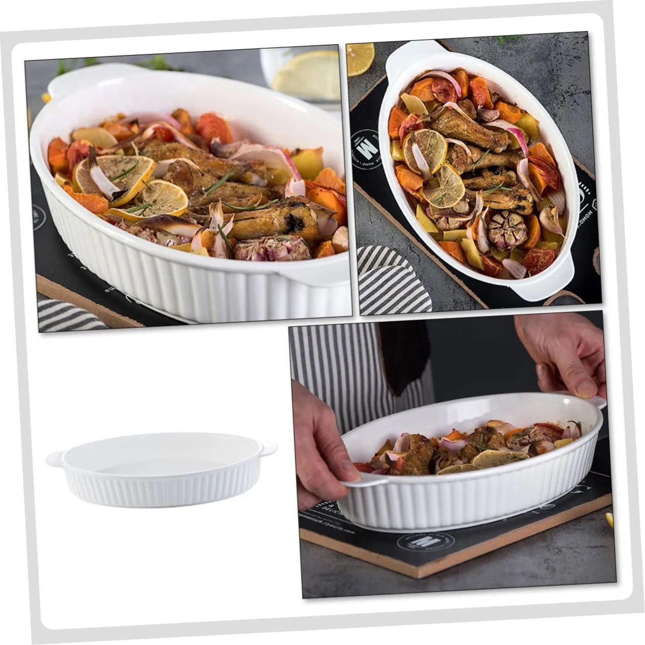 Форма для запекания Luxshiny керамическая овальная с двумя ручками термостойкая, фото №8 Форма для запекания Luxshiny керамическая овальная с двумя ручками термостойкая, фото №8