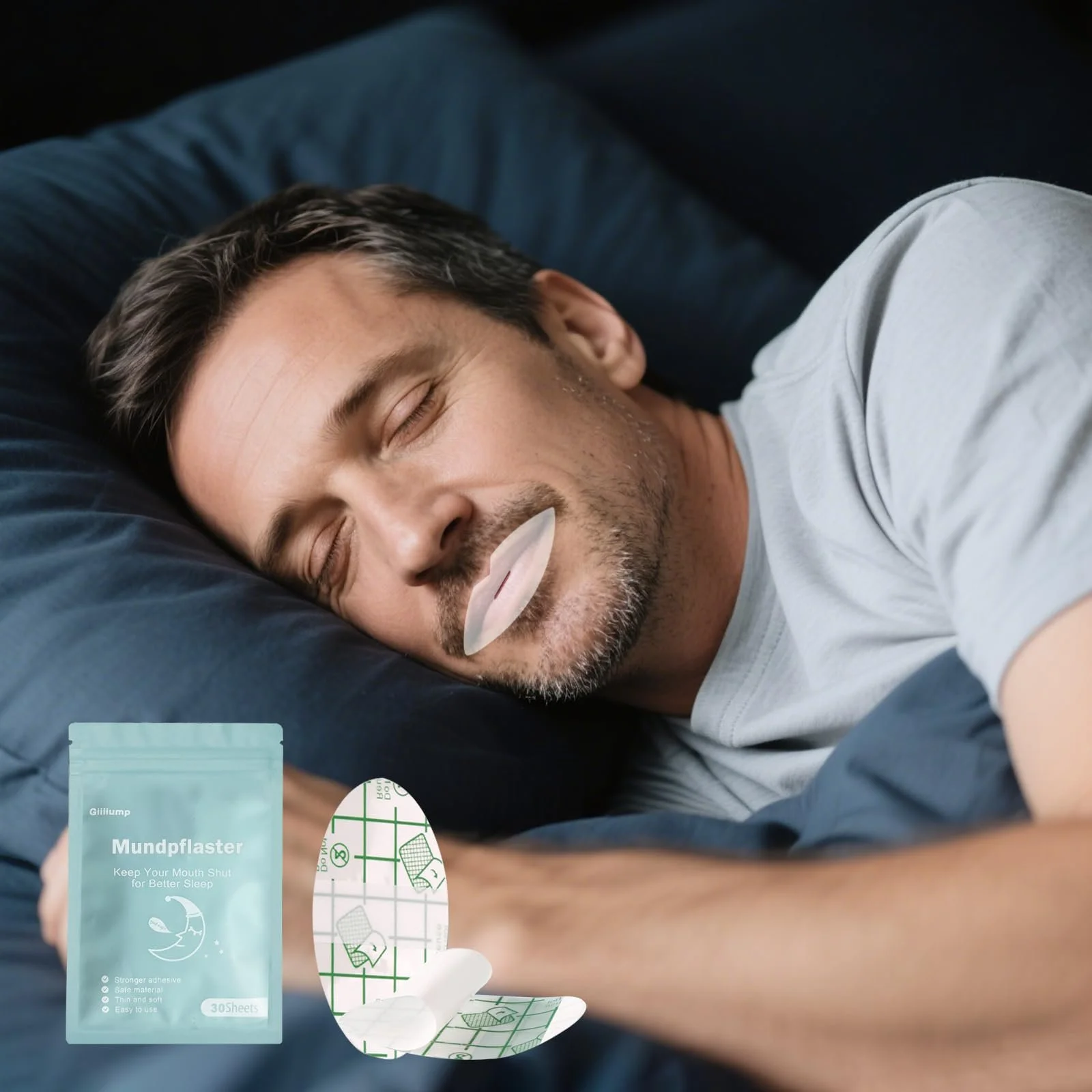 Пластырь для рта для сна, для преодоления дыхания ртом., фото №1
