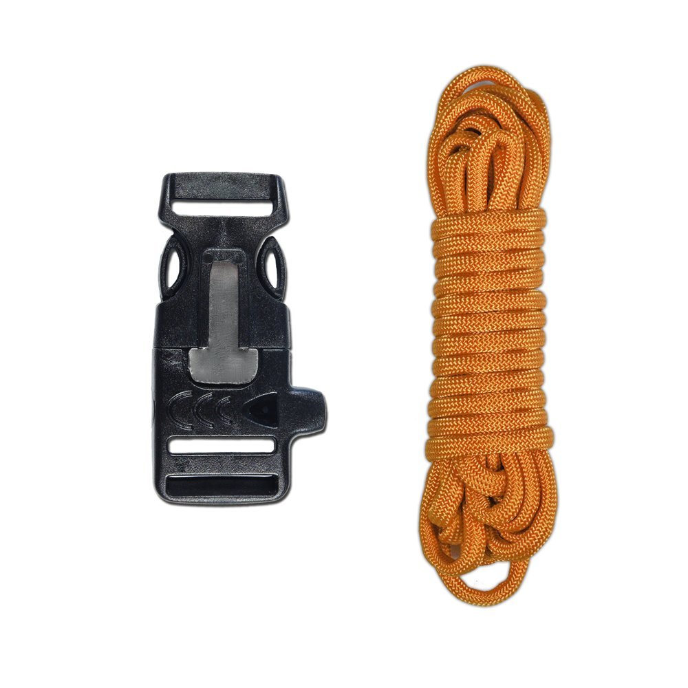 Набір для виготовлення браслета виживання Paracord з кресалом/свистком, 20 дюймів, золотий, фото №1