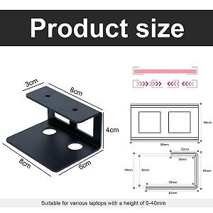 Держатель для ноутбука под стол Алюминиевая полка-держатель с винтом Совместим с 0-40 мм Черный synthetic.ua - Фото 1