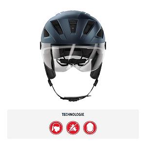 Шолом ABUS Pedelec 2.0 ACE City Cycling з заднім ліхтарем, козирком, дощовиком, захистом для вух, для чоловіків та жінок synthetic.ua - Фото 1