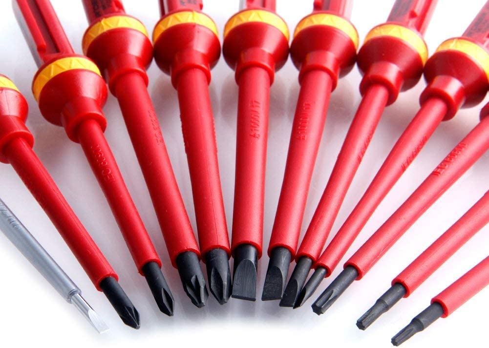 Набір викруток Roundsky 13 штук VDE ізольовані високовольтні 1000 В магнітний шліцевий Torx, фото №3 Набір викруток Roundsky 13 штук VDE ізольовані високовольтні 1000 В магнітний шліцевий Torx, фото №3