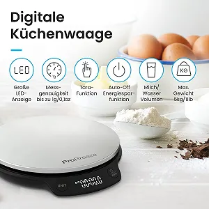 Цифрові кухонні ваги Pro Breeze 5 кг Silver/Stainless Steel ціна на synthetic.ua - Фото 1 Цифрові кухонні ваги Pro Breeze 5 кг Silver/Stainless Steel synthetic.ua - Фото 1