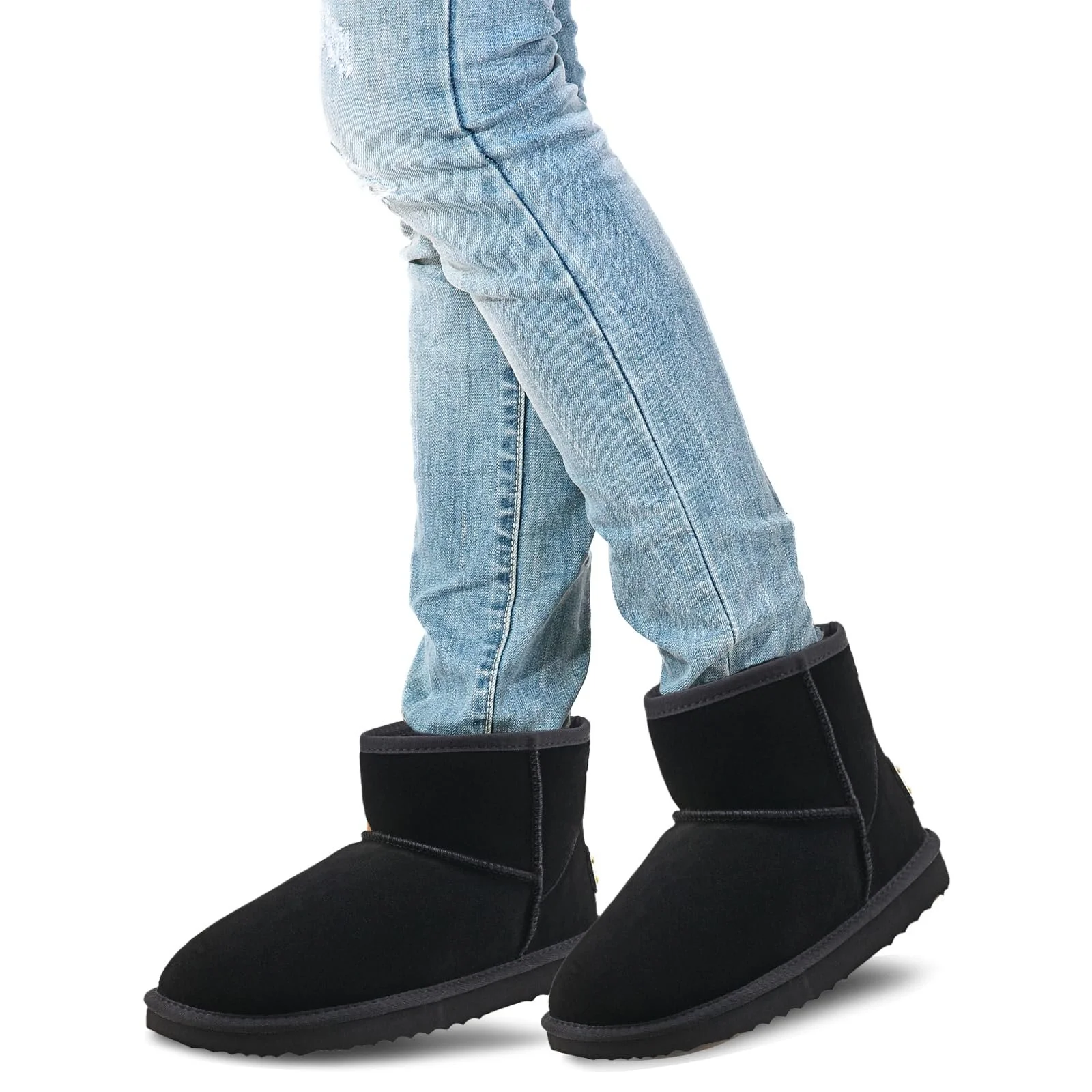 Ботинки Shenduo Короткие Водонепроницаемые Зимние Кожаные Без Застежки Теплые D5645, фото №2