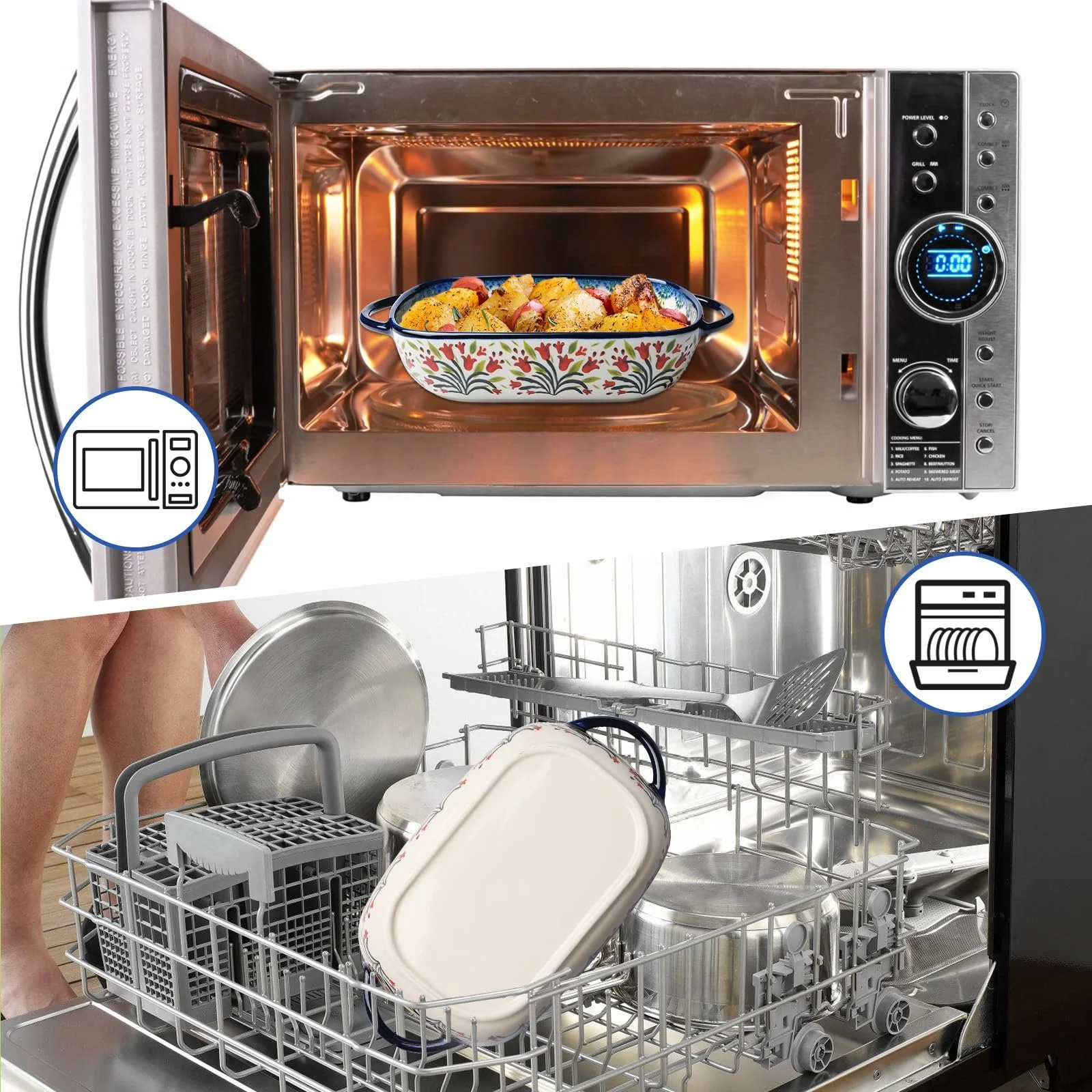 Форма для запекания керамическая прямоугольная с двойной ручкой 23.5 x 13 x 5 см Vintage, фото №5