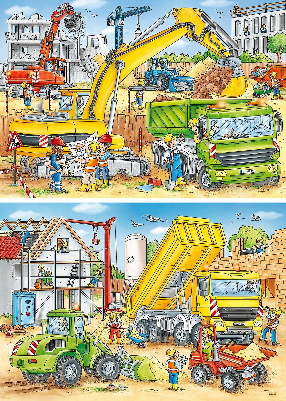 Пазл Ravensburger 78004 Lots To Do on The Building Site 2 x 24 детали, фото №3