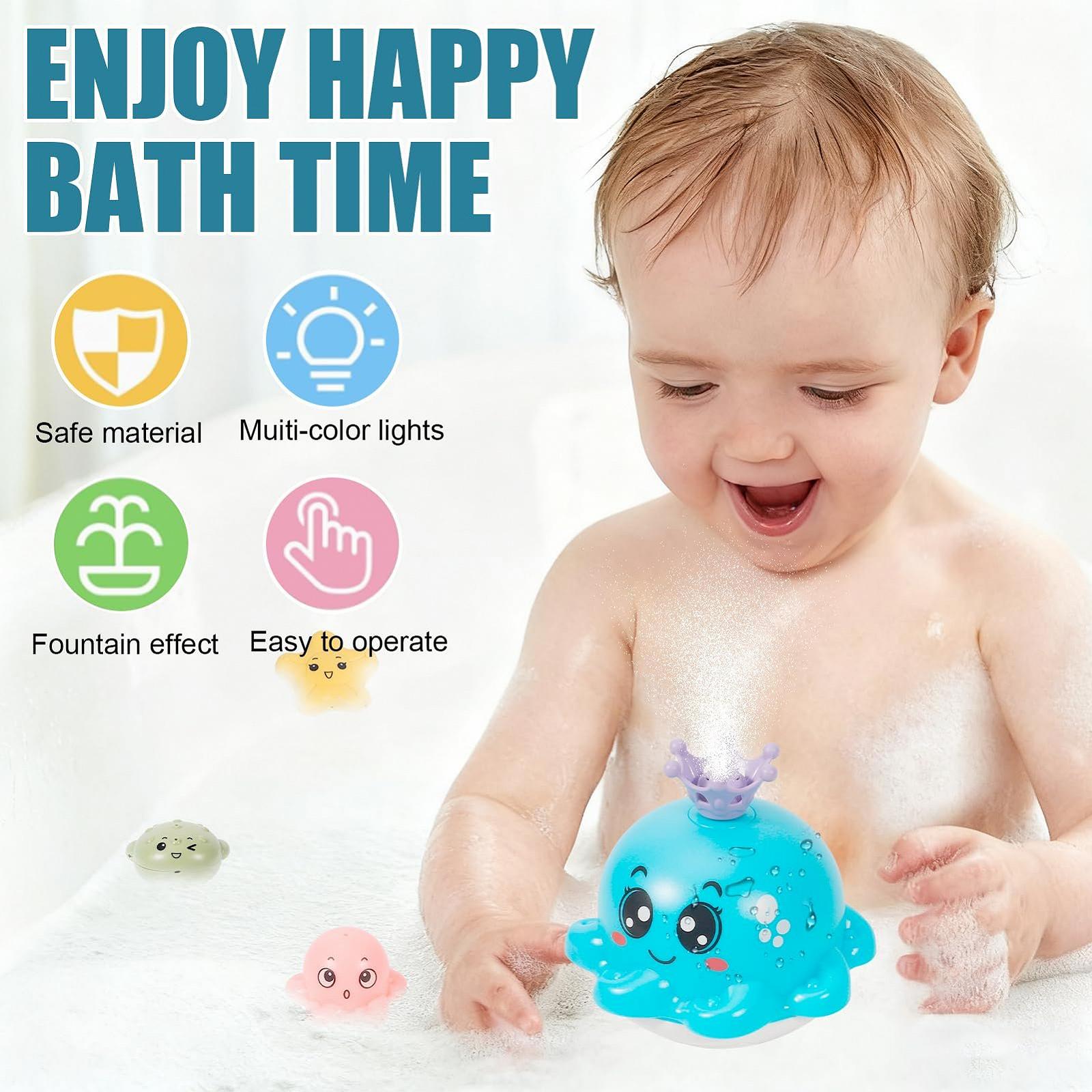 Іграшка для ванни Восьминіг з розпилювачем води з підсвічуванням, фото №5