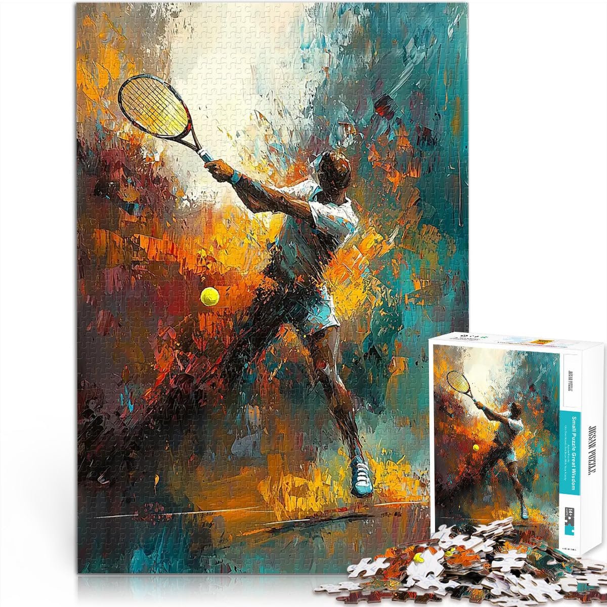Пазл Tennis Players Action Abstract Painting 1000 элементов 38 x 26 см, фото №1 Пазл Tennis Players Action Abstract Painting 1000 элементов 38 x 26 см, фото №1