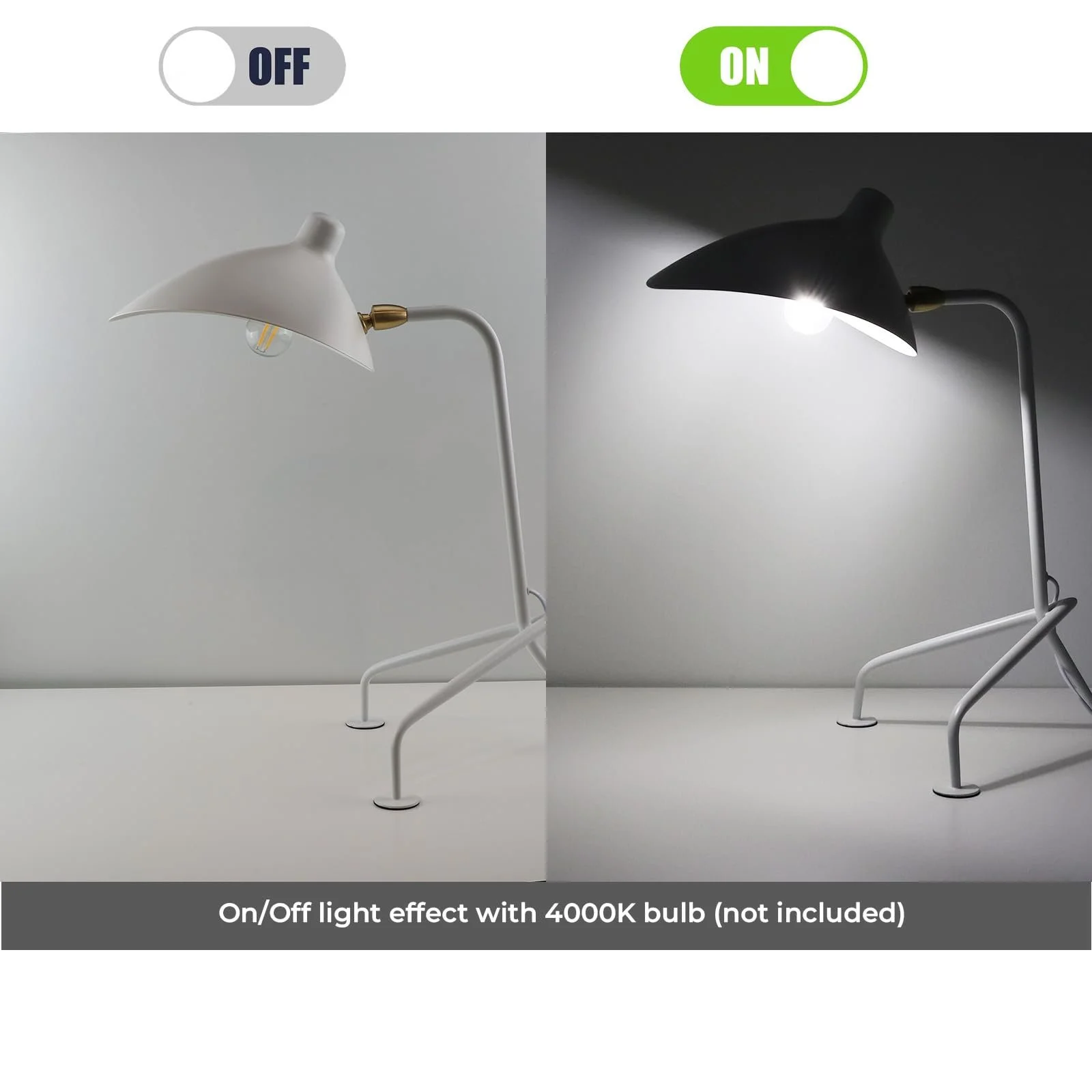 Настільна лампа Alpinaluz Nordica тринога з поворотним плафоном біла E27, фото №5