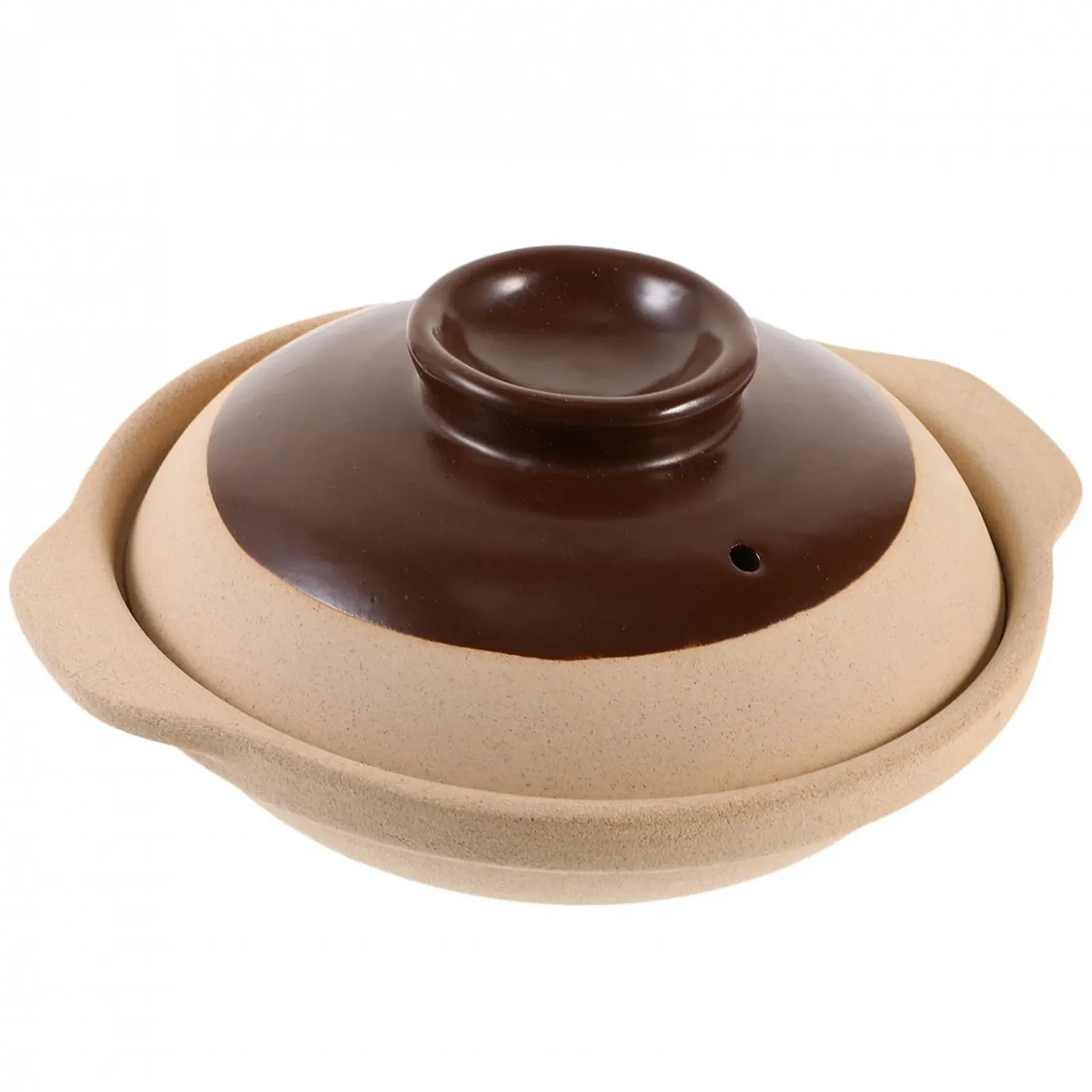 Кастрюля керамическая с крышкой и нескользящими ручками для газовых плит, фото №1