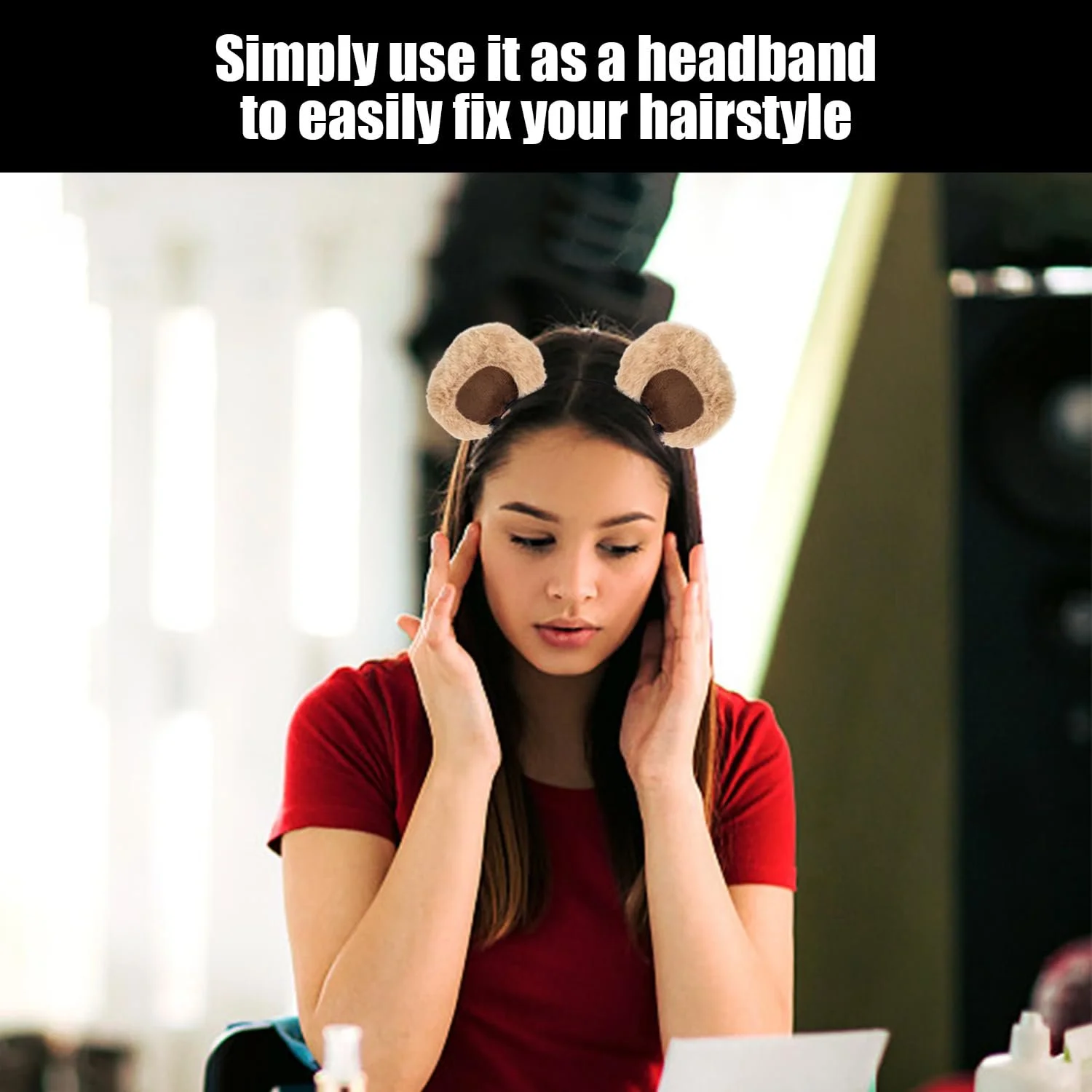 Тонкі обручі для волосся Ведмідь (2 шт.) Тварини Мультяшні Плюшеві, фото №5