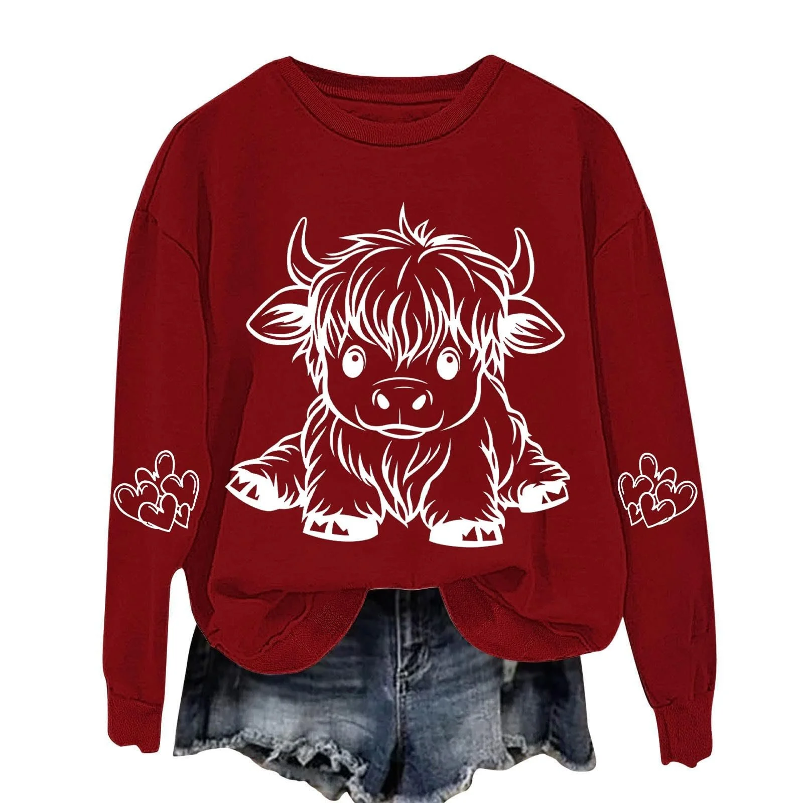 Лонгслив Komiseup Basic Круглый вырез Мода Животные мотивы M, фото №1