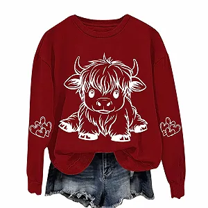 Лонгслив Komiseup Basic Круглый вырез Мода Животные мотивы M - Фото 1