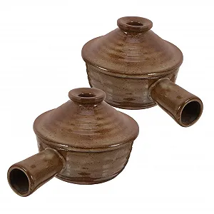 Кастрюля керамическая для микроволновой печи с крышкой и ручкой 2 шт - Фото 1