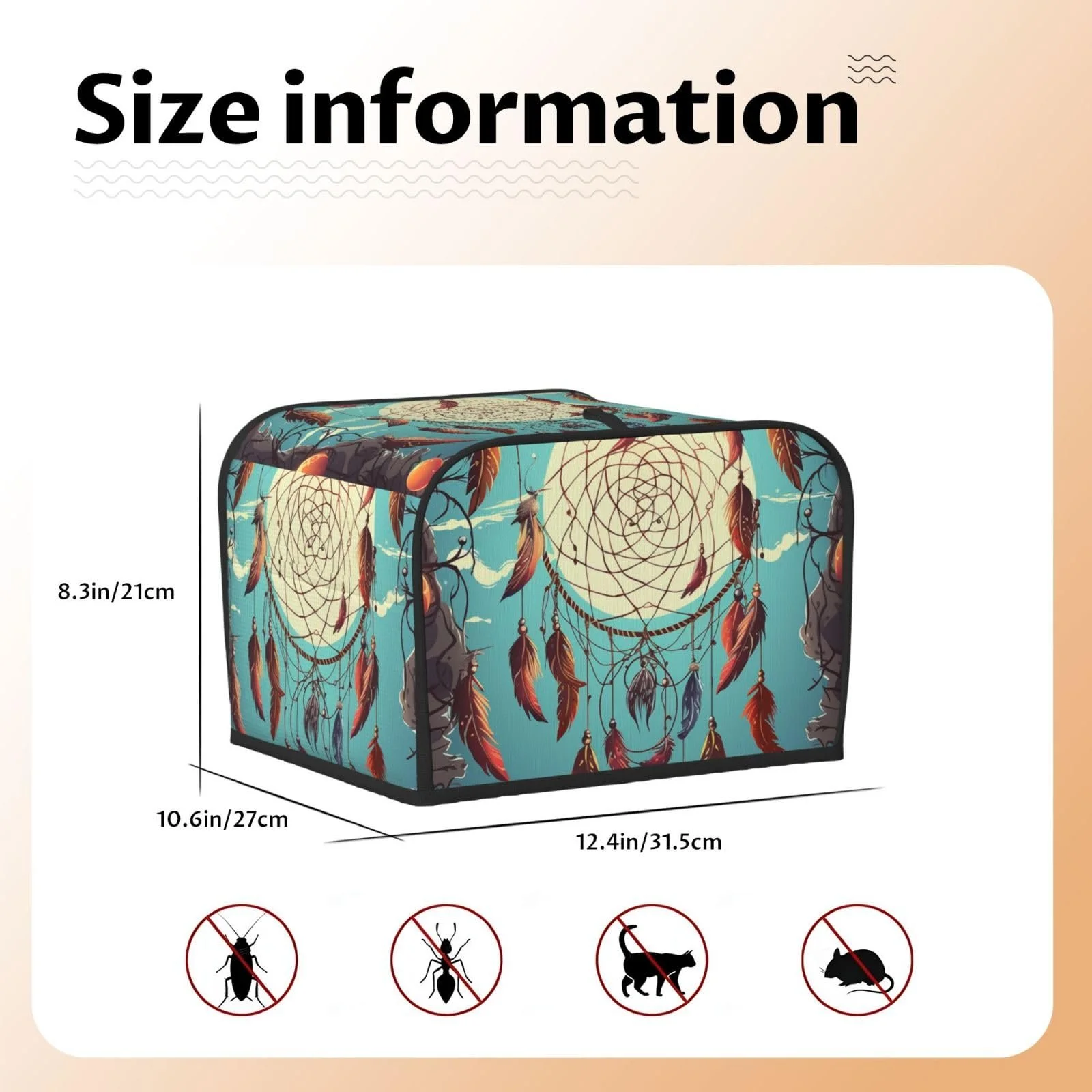 Чохол для тостера на 4 скибки з двома кишенями, фото №2 Чохол для тостера на 4 скибки з двома кишенями, фото №2