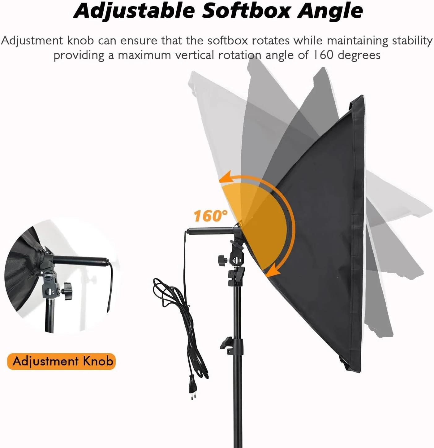 Набір софтбоксів Tecdigbo TTT002 LED/ 2х95W / 50x70 см / 3000-6500K / Чорний, фото №3 Набір софтбоксів Tecdigbo TTT002 LED/ 2х95W / 50x70 см / 3000-6500K / Чорний, фото №3