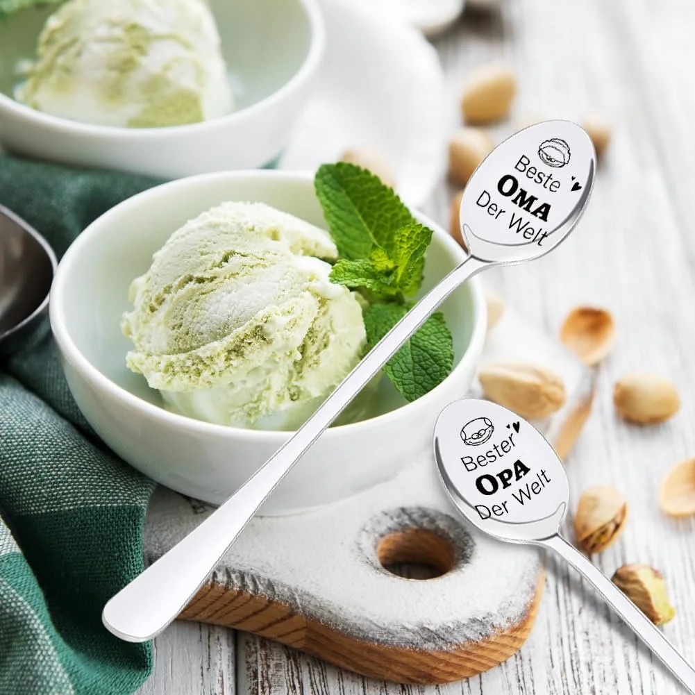Ложка для кави Grandparents Beste Oma und Opa Der Welt, нержавіюча сталь, фото №2 Ложка для кави Grandparents Beste Oma und Opa Der Welt, нержавіюча сталь, фото №2