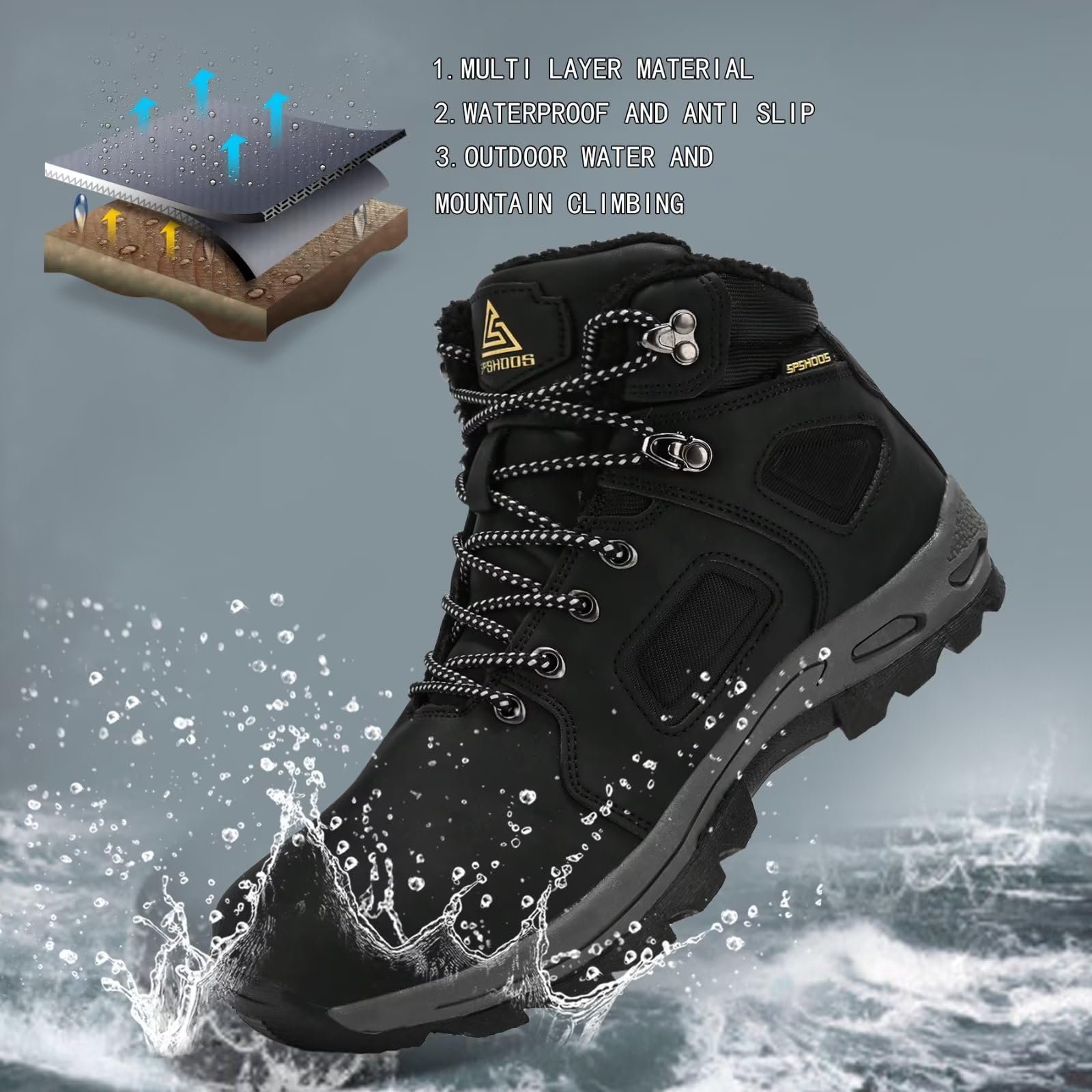 Чоловічі Зимові Черевики SPSHOOS Утеплені, фото №4