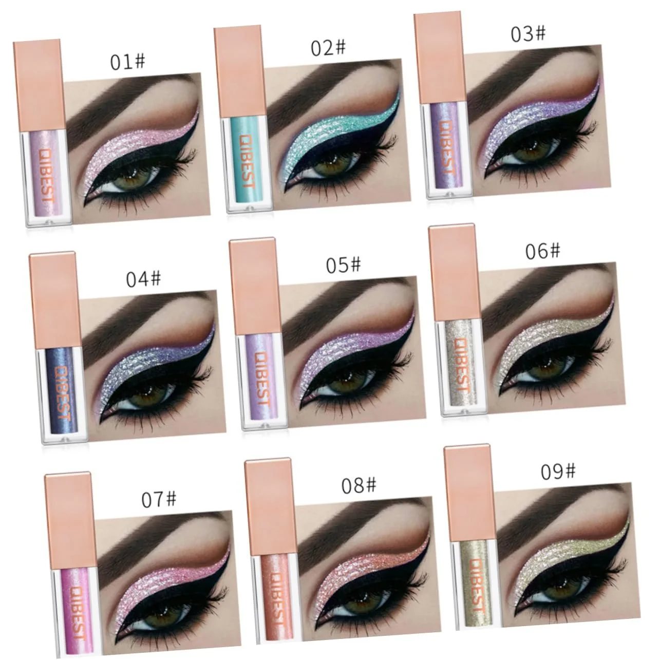 Підводка для очей FRCOLOR, набір, блискітки, рідкі матові тіні, рідкі тіні для повік, мерехтлива Підводка для очей, перламутрові тіні для повік, сяюча пудра для очей, фото №3