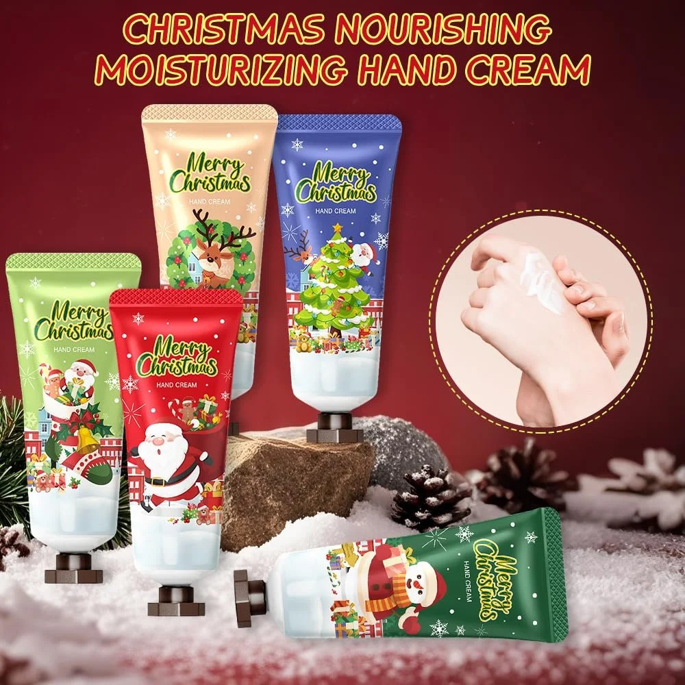 Крем для рук Рождественский Набор 10 шт Увлажняющий крем для рук Мини-формат Парфюмированный крем для рук Зимний крем для сухой потрескавшейся кожи рук, фото №5