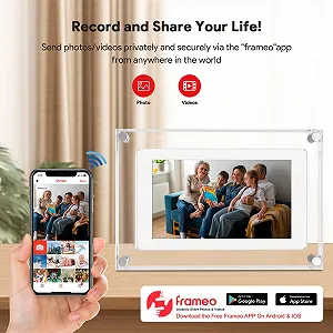 Цифровая фоторамка 5 дюймов Acrylic HD Touchscreen 32 GB Автоматический поворот Frameo App synthetic.ua - Фото 1