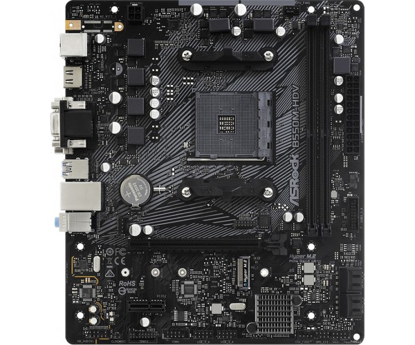ASRock B550M-HDV (AM4/B550, 2*DDR4, PCIex16 DVI/HDMI/VGA 4xSATAІІІ M.2, GLan 7.1ch, mATX, фото №1