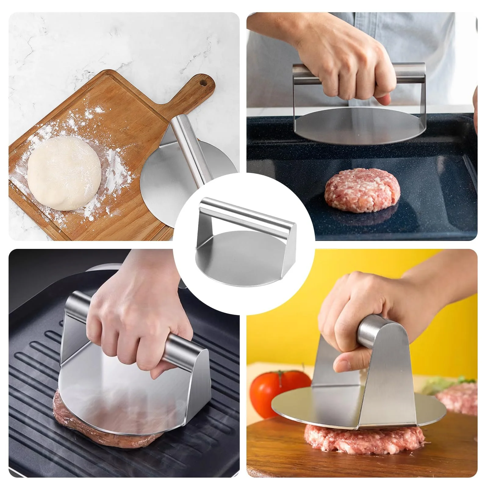 Пресс для бургеров Burger Smasher Round Stainless Steel 14 см с бумагой 100 шт, фото №3 Пресс для бургеров Burger Smasher Round Stainless Steel 14 см с бумагой 100 шт, фото №3