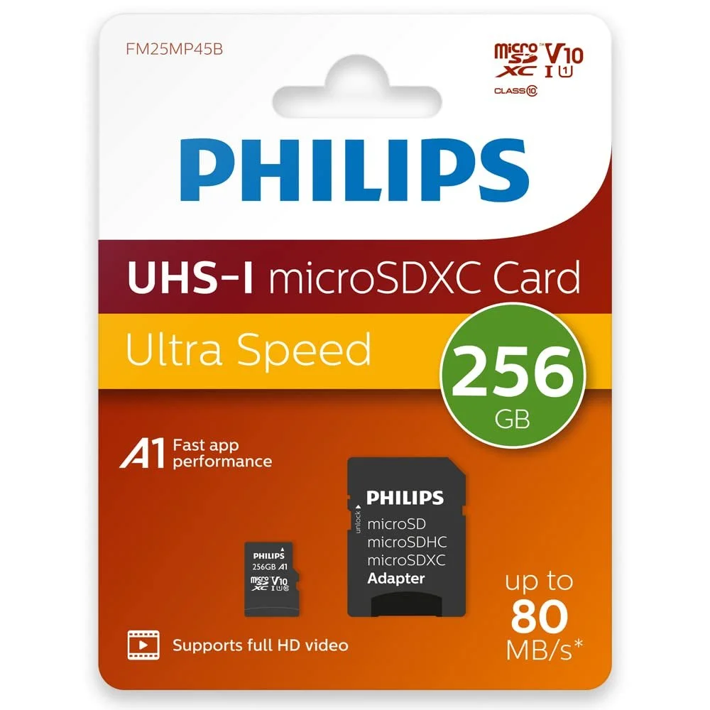 Карта пам'яті Philips Ultra Speed microSDXC 256GB UHS-I U1 V10, фото №2