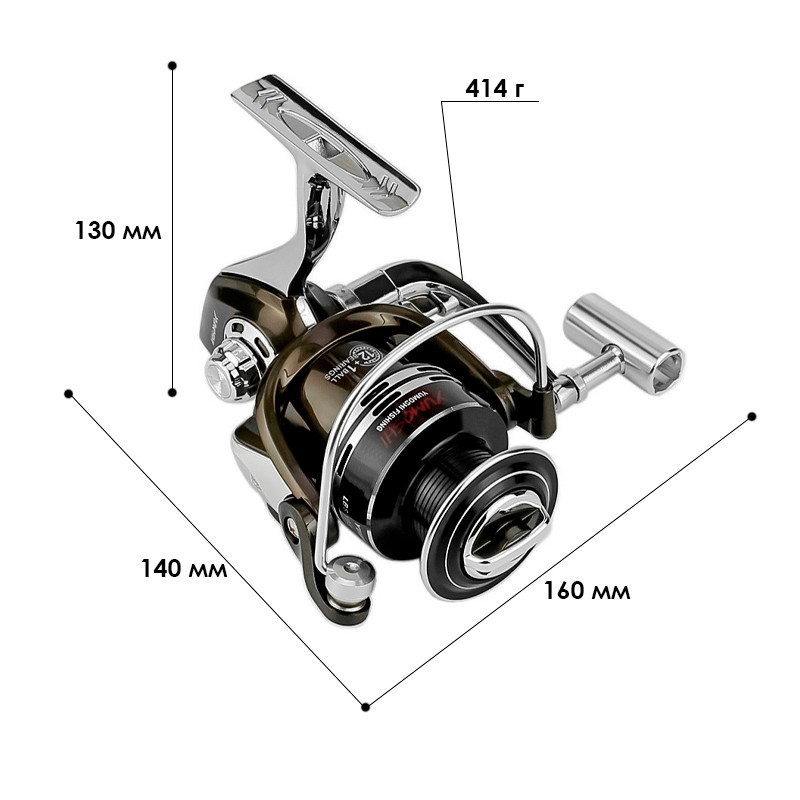 Беззинерційна катушка для спинінгу Yumoshi BY 6000 Black (5443-58119), фото №7 Беззинерційна катушка для спинінгу Yumoshi BY 6000 Black (5443-58119), фото №7